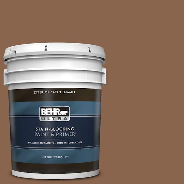BEHR ULTRA 5 gal. #S220-7 Molasses Satin Enamel Exterior Paint & Primer