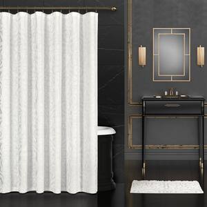 Sarah Polyester White Shower Curtain