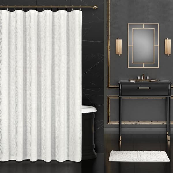 Unbranded Sarah Polyester White Shower Curtain