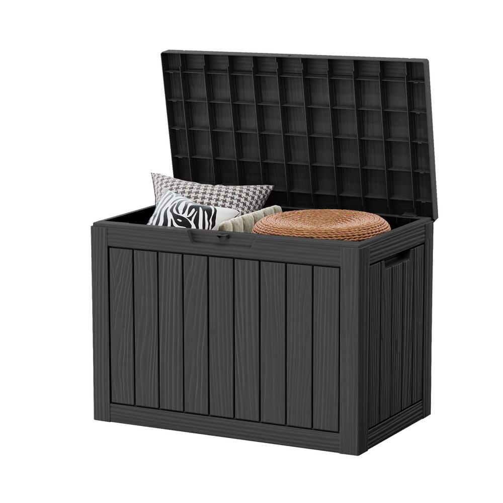45 Gal. Black Outdoor Resin Waterproof Deck Box with Lockable Lid for Patio, Garden price history on PriceWatchPro