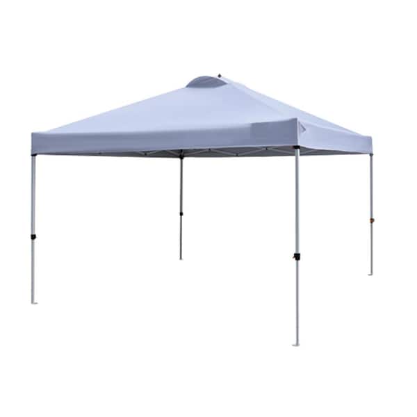 SUNRINX 10 ft. W x 10 ft. D Steel Pop-Up Canopy in White