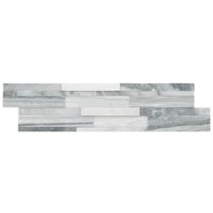 Alaska Gray 3D Ledger Panel 6 in. x 24 in. Honed Marble Wall Tile (6 sq. ft. / case)