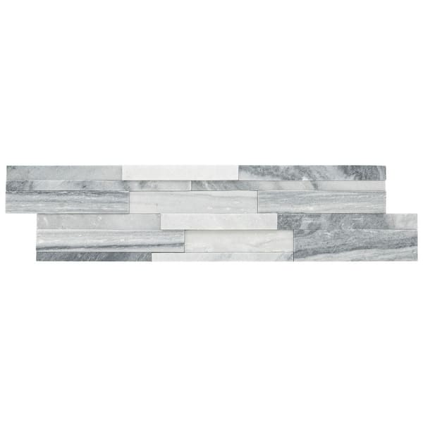 MSI Alaska Gray 3D Ledger Panel 6 in. x 24 in. Honed Marble Wall Tile (35 Cases/210 sq. ft. / Pallet)