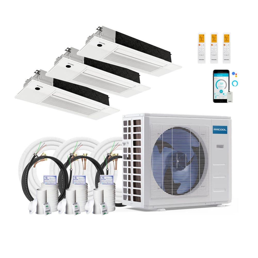 DIY 5thGen 30,000 BTU 3 Ton 3 Zone 23 SEER2 Ductless MiniSplit AC Heat Pump w/ Cassettes 2-9K,12K and 16,35,50 ft. Lines price history on PriceWatchPro
