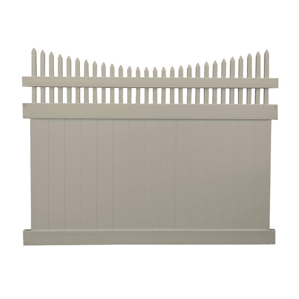 Weatherables Halifax 5 ft. H x 8 ft. W Khaki Vinyl Privacy Fence Panel