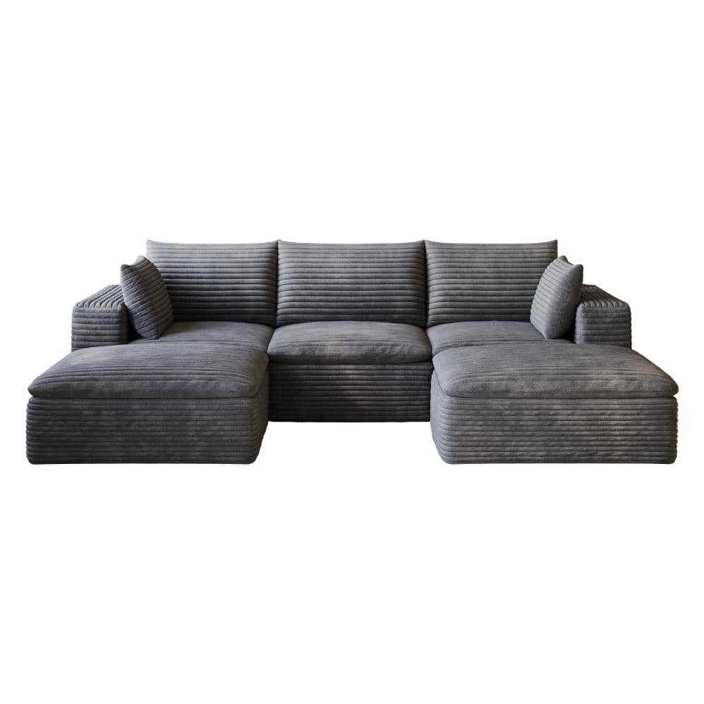 Cloud Sofa 102 in. Armless 3-piece Corduroy Fabric Modular Sectional Sofa with Deep Seats & Removable Cushion in Dark price history on PriceWatchPro