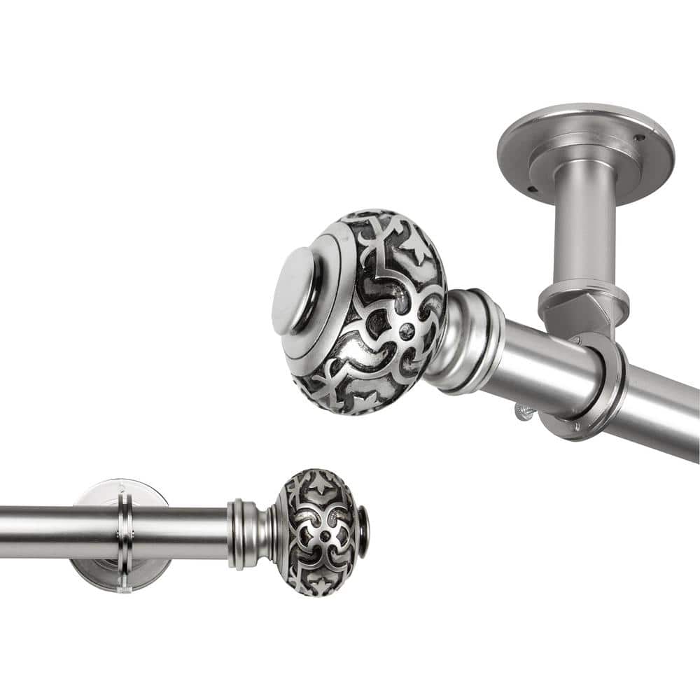 Maple Ceiling 28 in. - 48 in., 1 in. Dia Single Curtain Rod/ Room Divider in Satin Nickel price history on PriceWatchPro