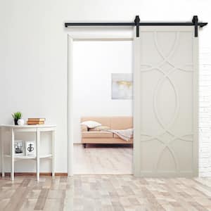 42 in. x 84 in. Hollywood Primed Wood Sliding Barn Door with Hardware Kit
