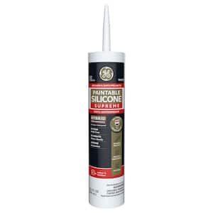 Paintable Supreme Silicone Caulk 9.5 oz Kitchen and bath Sealant White (12-pack)