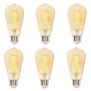 40-Watt Equivalent ST20 Dimmable Amber Filament LED Light Bulb Warm Amber Light (6-Pack)