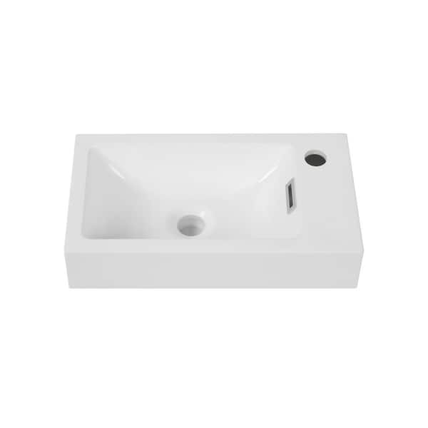 Streamline 17.7 in. W x 9.8 in. D Solid Surface Resin Vanity Top in White