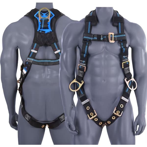 XL/2XL Fall Protection Safety Harness Kit OSHA ANSI Compliant Ergonomic Breathable Durable Adjustable High Capacity