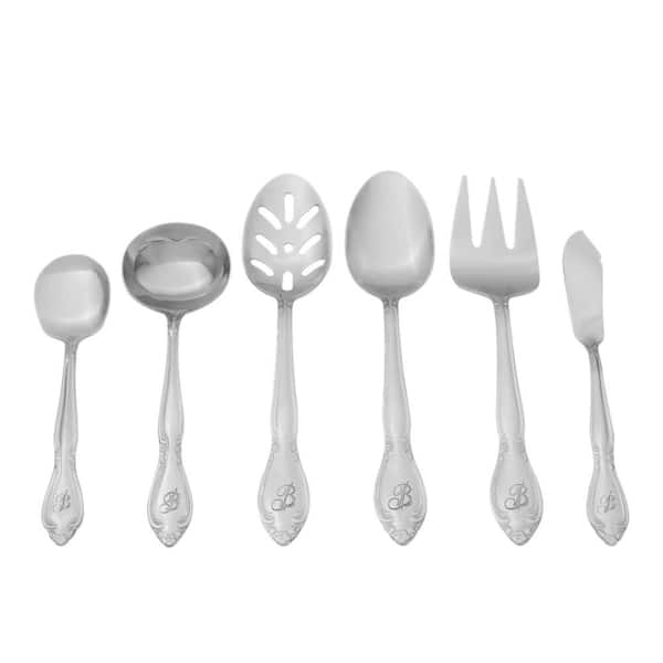 RiverRidge Home Beaded Monogrammed Letter A 46-Piece Silver Stainless Steel Flatware Set (Service For 8) 10‐145 - The Home Depot