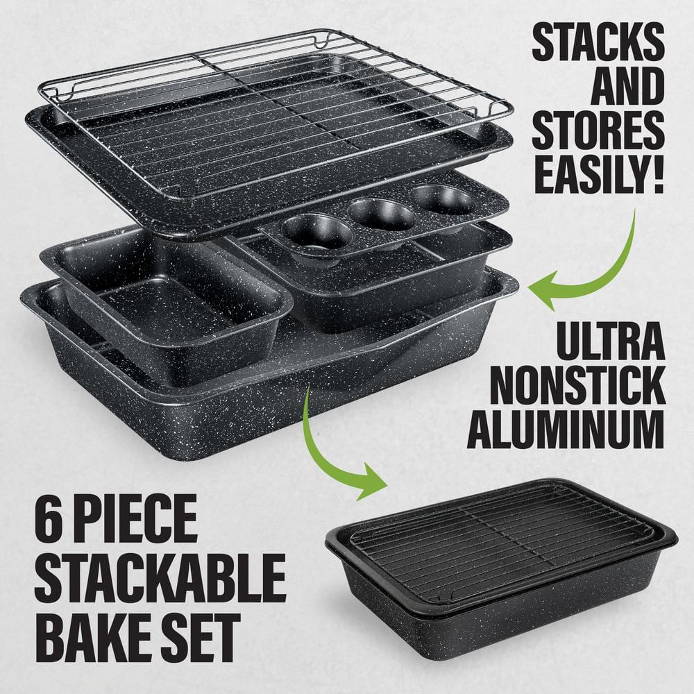 Granitestone Black 6-Piece Nonstick Aluminum Bakeware Set