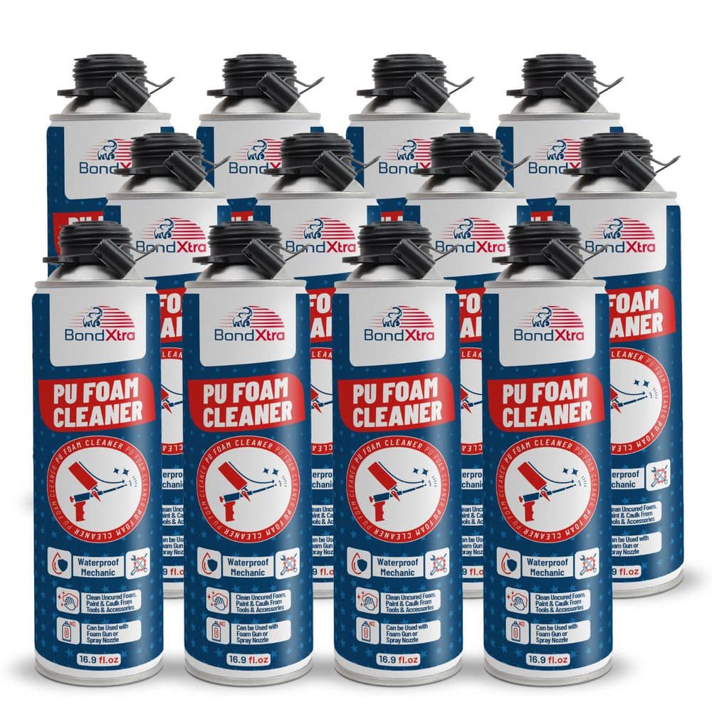 BondXtra BX410 Foam Gun Cleaner 16.9 oz.-Ideal for Cleaning PU Insulation  Spray Foam Dispensing Guns and Applicators (12-Pack) BX_FmCln_12pk - The  Home Depot, image size:1000x1000