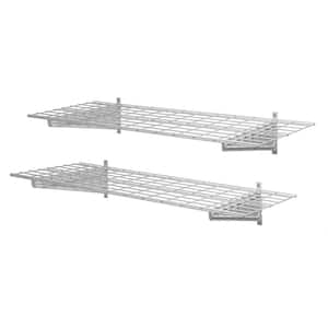 2-Pack Steel Garage Wall Shelves in White (18 in. x 48 in.)