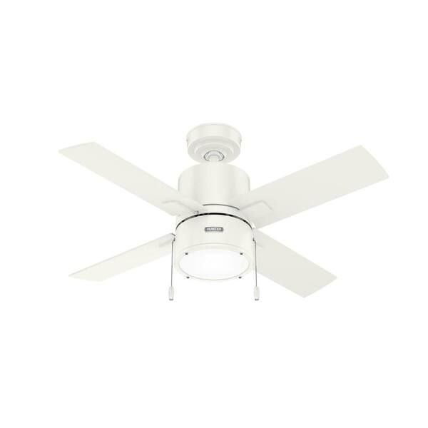 Hunter 42" Fresh White Ceiling Fan With LED Light - Whisper Quiet Motor (Renewed)