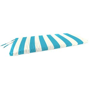 48 in. L x 18 in. W x 3.5 in. T Rectangular Outdoor Settee Swing Bench Cushion in Cabana Turquoise