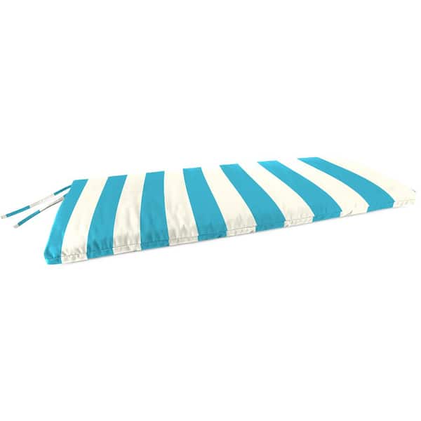 Jordan Manufacturing 48 in. L x 18 in. W x 3.5 in. T Rectangular Outdoor Settee Swing Bench Cushion in Cabana Turquoise