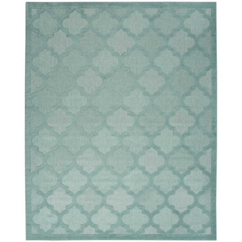 Aqua 8 ft. x 10 ft. Woven Abstract Polyester Rectangle Indoor/Outdoor Area Rug price history on PriceWatchPro