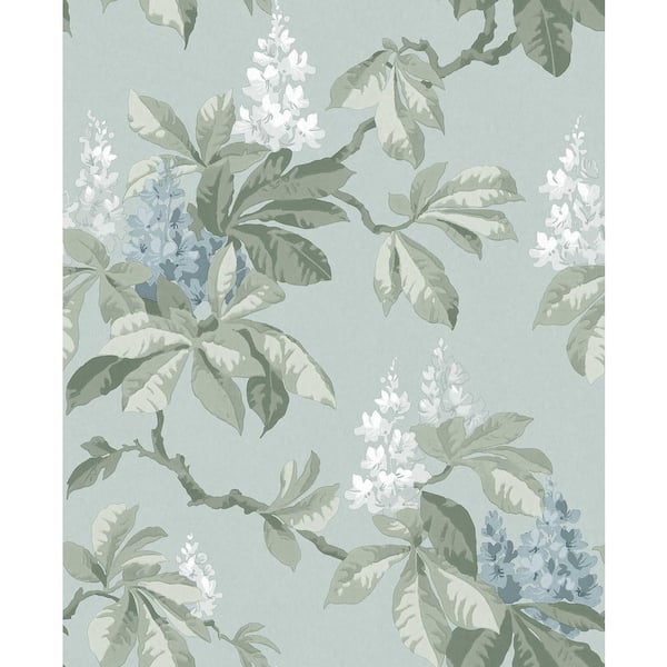 Advantage Blue Chestnut Floral Wallpaper Sample