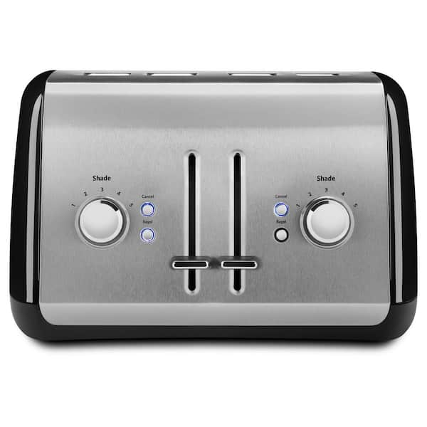 KitchenAid 4-Slice Onyx Black Wide Slot Toaster with Crumb Tray