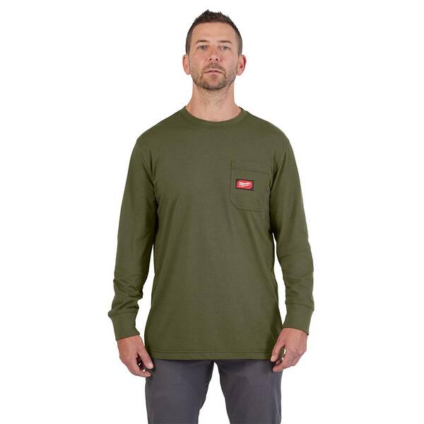Milwaukee Men's 2X-Large Green GRIDIRON Cotton/Polyester Long