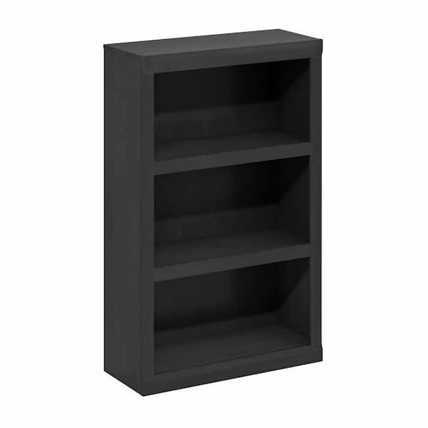 Furinno 38.98 in. Tall Blackwood Wood 3-Shelf Bookcase