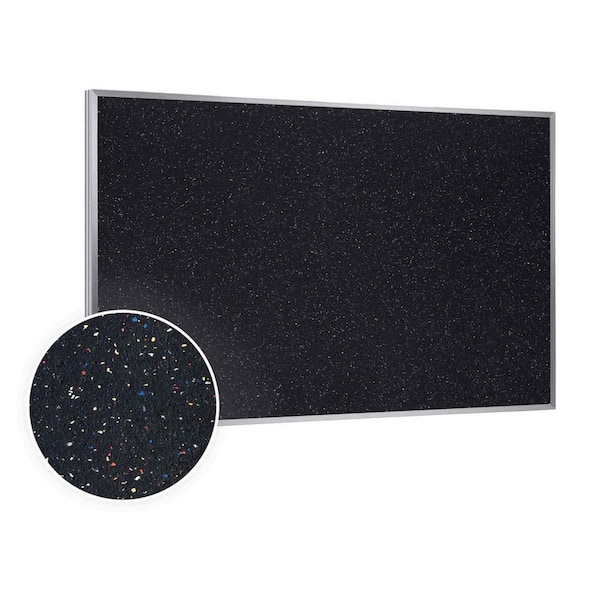 ghent Recycled Rubber 36 in. x 48 in. Bulletin Board with Aluminum Frame, Confetti, (1-Pack)