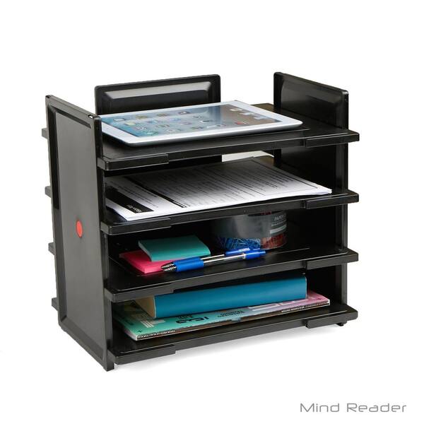 Corner Storage 4-Slot Folder Organizer Tray