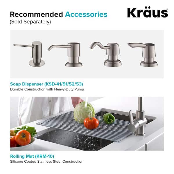 Kraus KHU103-32 Standart Pro 32 16 Gauge Undermount 60/40 Double Bowl Stainless Steel Kitchen Sink