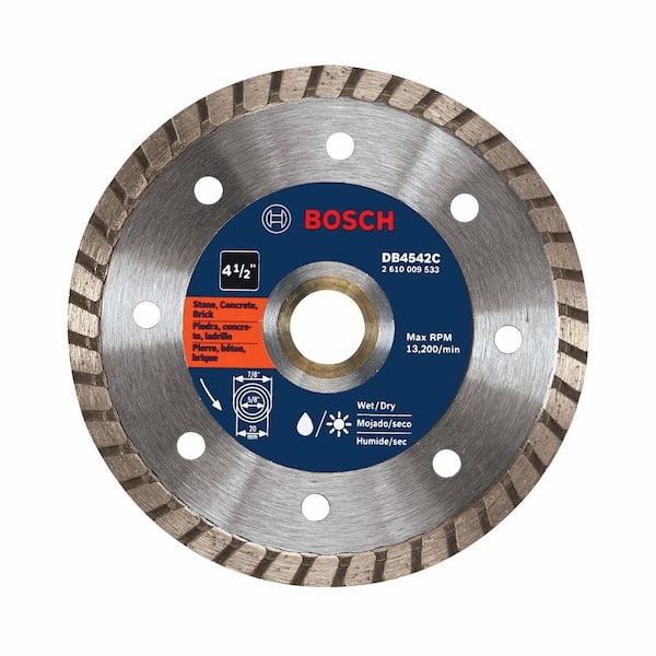 Bosch 4-1/2 in. Small Angle Grinder Premium Turbo Rim Diamond Blade for Smooth Cut for Concrete and Masonry Materials