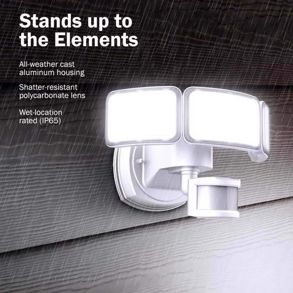 Feit White Triple Head Motion-Sensing LED Security Floodlight