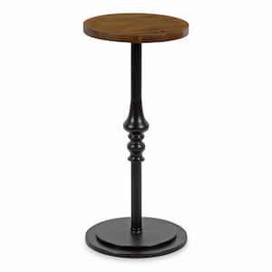 Stratton 12.00 in. Rustic Brown Round Wood End Table