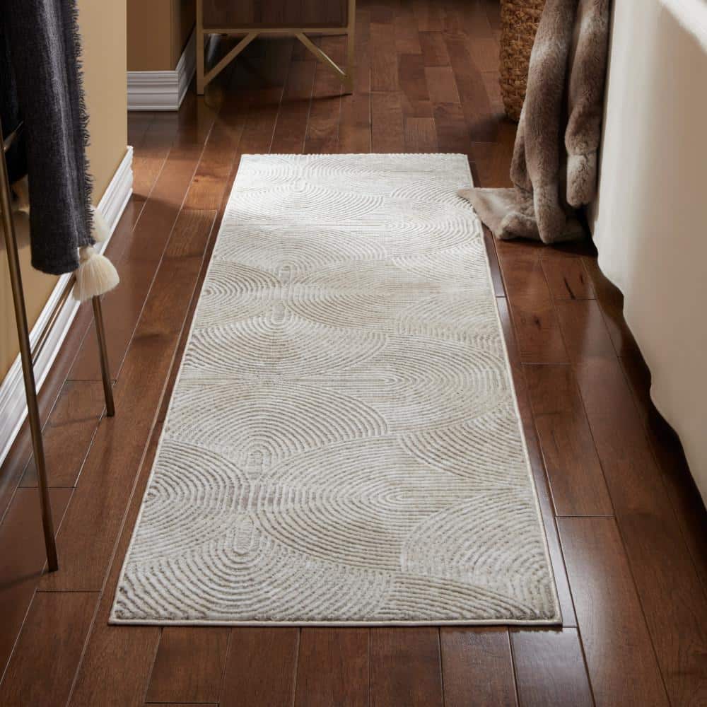 Maya Ivory High-Low Texture Rectangular Runner Rug