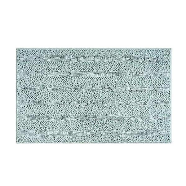 Astor with TPR Backing 27 in. x 45 in. Seafoam Green Solid Color Polyester Rectangle Bath Mat