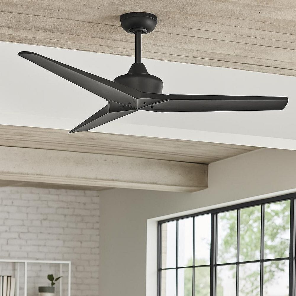 HINKLEY Chisel 52.0 in. Indoor/Outdoor Matte Black Ceiling Fan