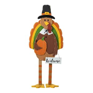 30.25 in. H Thanksgiving Wooden Turkey Porch Decor
