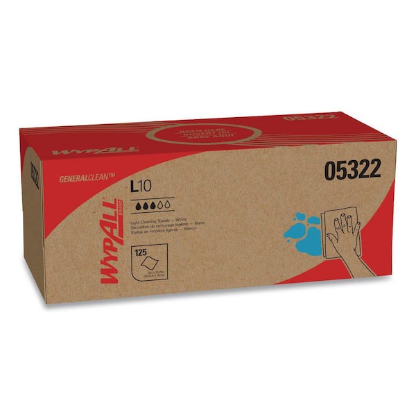 L10 Towels POP-UP Box, 1Ply, 12 in. x 10-1/4 in., White, 125/Box, 18 Boxes/Carton