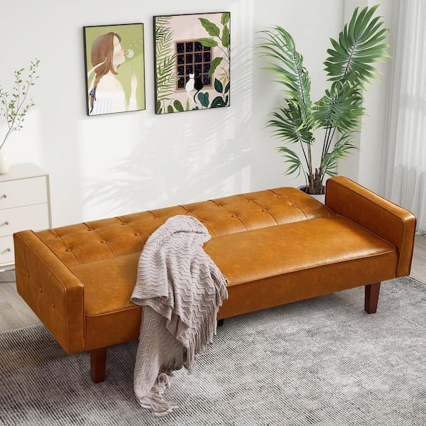 WONDER COMFORT Chic 74 in. Faux Leather 2-Seats Loveseat