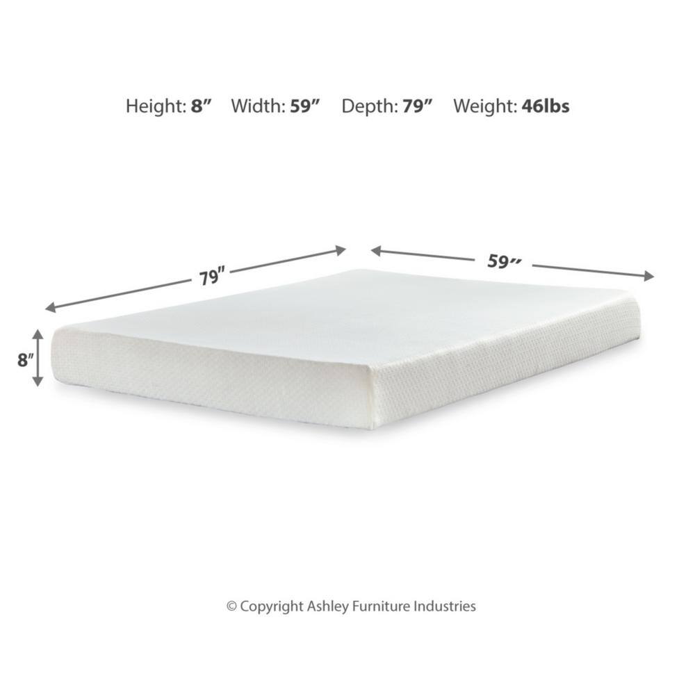 White 8-Inch Medium Firm Memory Foam Queen Mattress