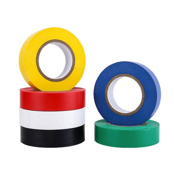 0.65 in. x 32 ft. Electrical Tape Multi-Colored 6-Pack Professional Grade 600V Dustproof Adhesive for Wiring
