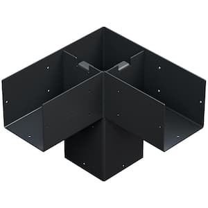 Outdoor Accents Sage System Black Powder-Coated Corner Connector for 6x6 with Screws (2-Pack)