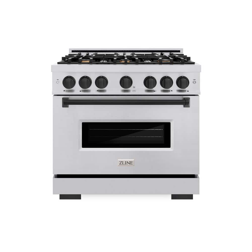 Classic 36 in. 6-Burner Dual Fuel Range with Convection Oven in Stainless Steel and Matte Black price history on PriceWatchPro