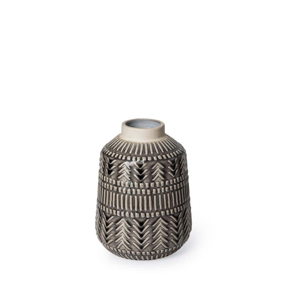 8 in. Gray Ceramic Cylinder Decorative Vase price history on PriceWatchPro