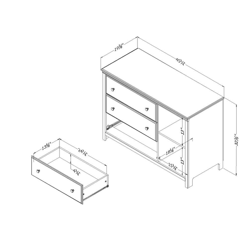 White Nursery Combo Dresser with Soft Close Drawer