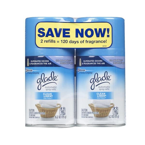 Glade 12.4 oz. Clean Linen Auto Spray Refill (2-Count) 74541 - The Home ...