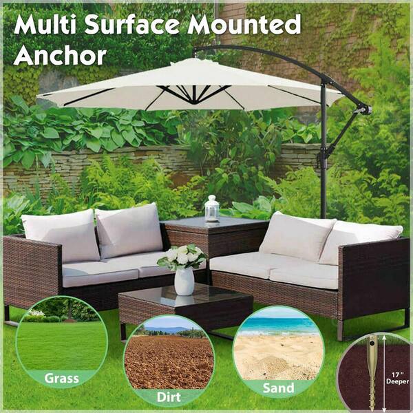 ground mounted patio umbrella 4smile In-ground base, stainless steel - In-ground umbrella holder, lifelong quality Are you worried about not being able to buy a sturdy and space Cantilever Umbrella Concrete Mount without