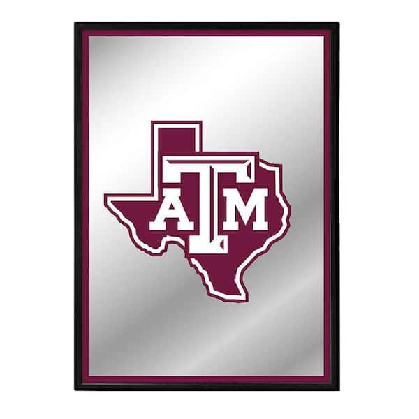 The Fan-Brand 19 in. X 28 in. Texas A&M Aggies Texas Framed Mirrored Decorative Sign