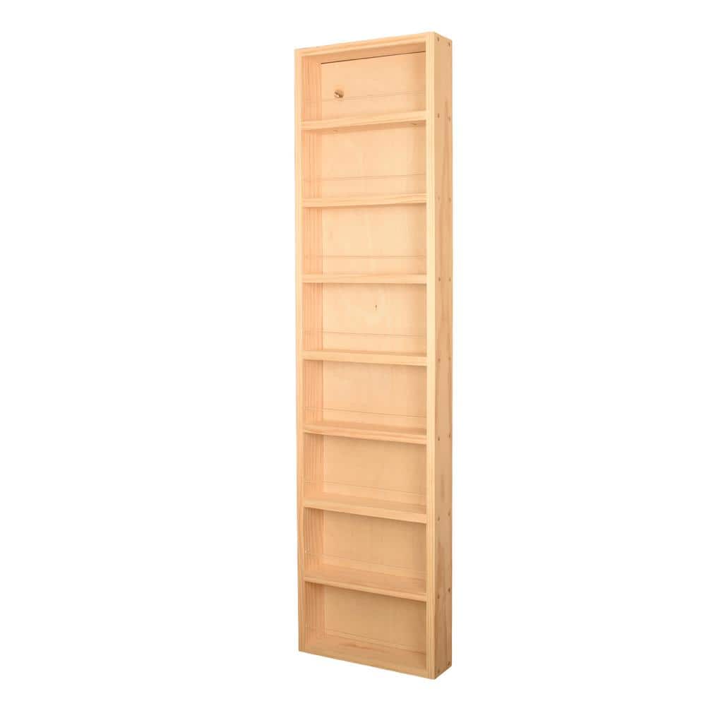 Unfinished Solid Pine Wall-Mounted Spice Rack 55" x 14"